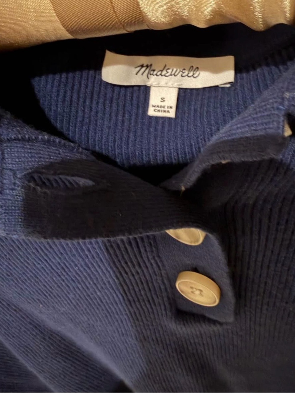 Madewell Navy Irwin Polo Sweater Tee - Picture 3 of 7